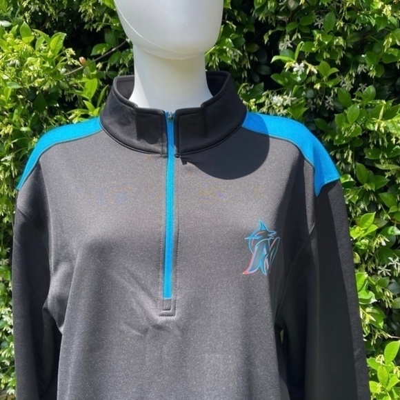 Miami Marlins Baseball Official Merch Lightweight 1/4 Zip Shirt - Picture 3 of 8